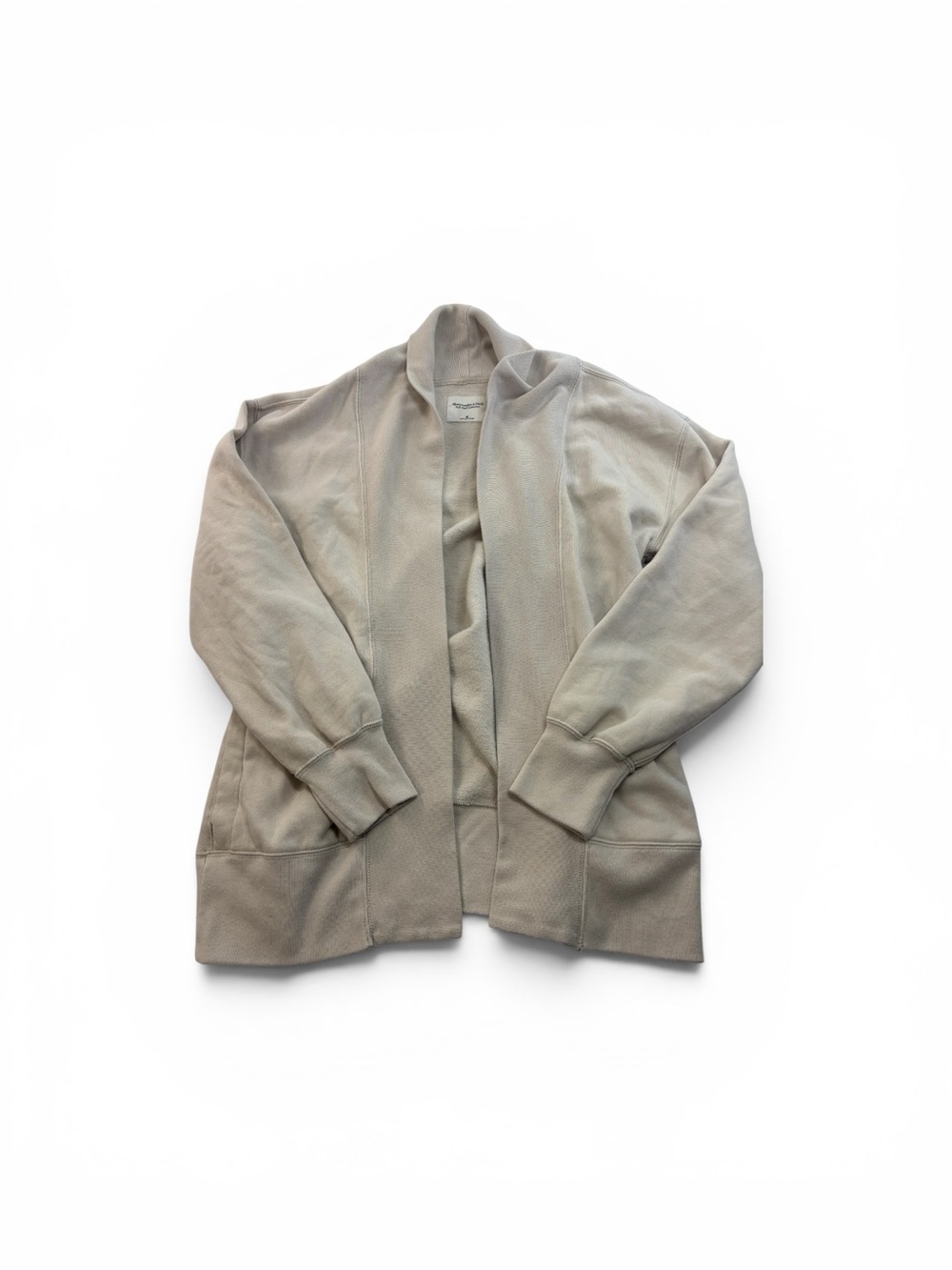 Abercrombie & Fitch Shawl Collar Open Front Tan Cardigan Sweater Size Medium